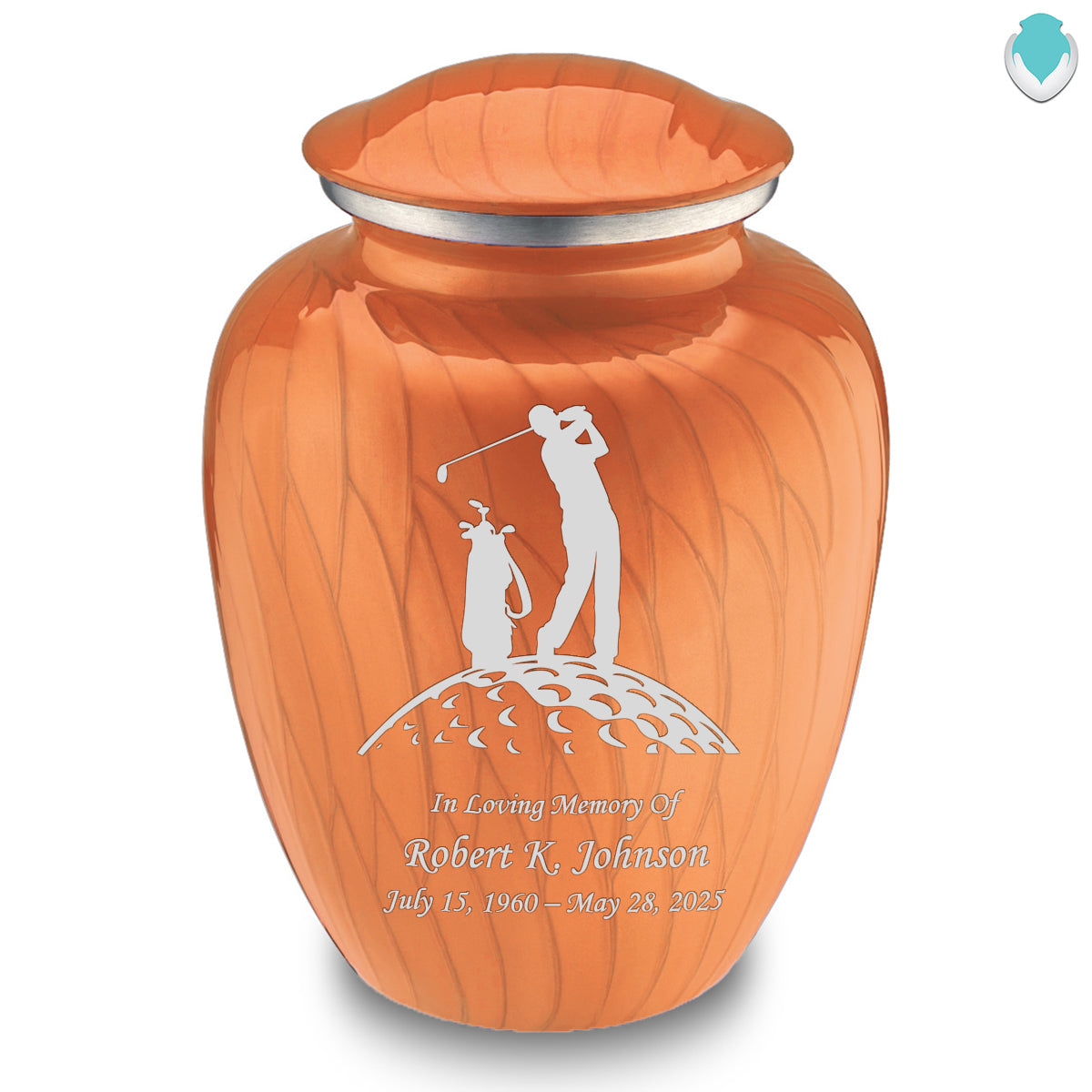Adult Embrace Pearl Orange Golf Cremation Urn