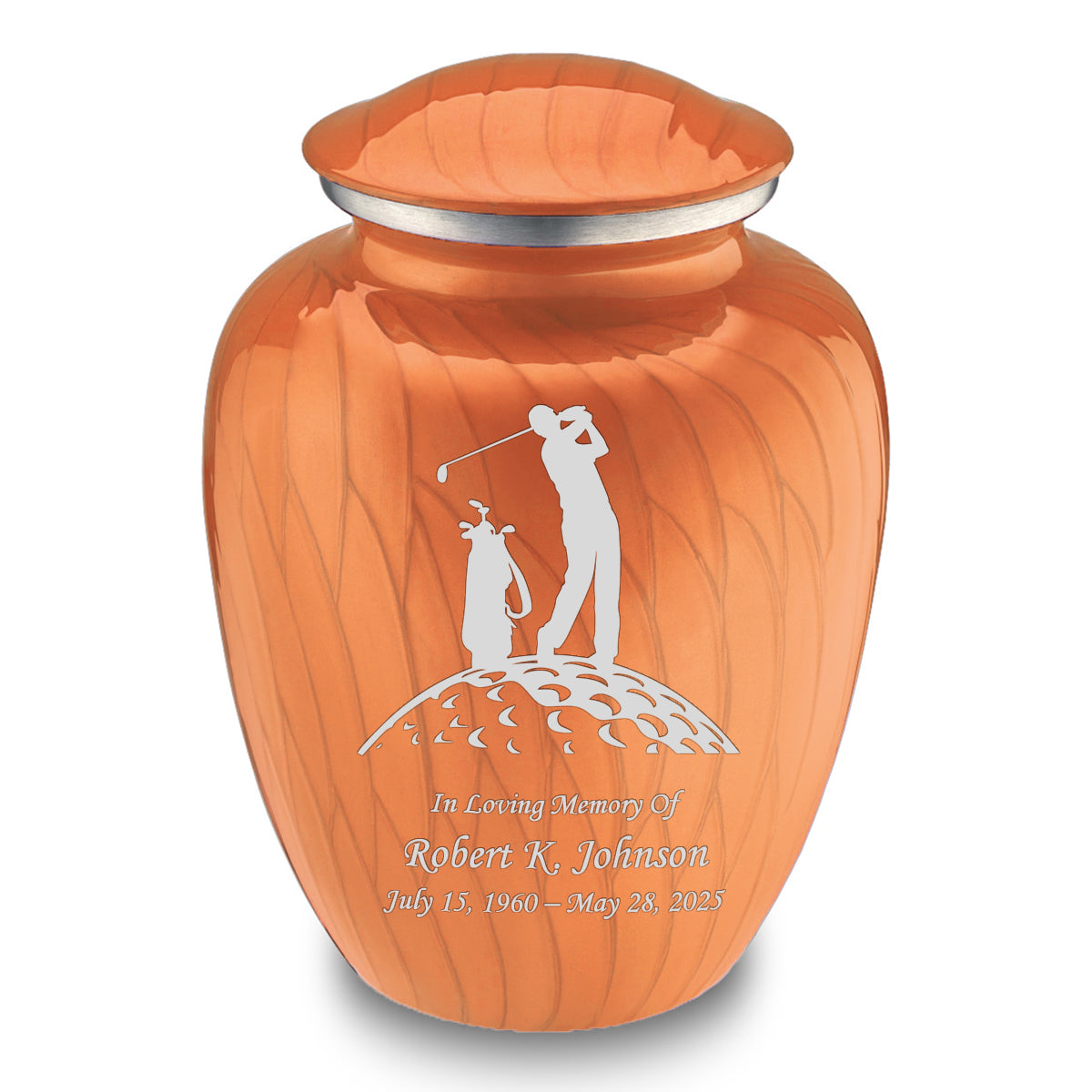 Adult Embrace Pearl Orange Golf Cremation Urn