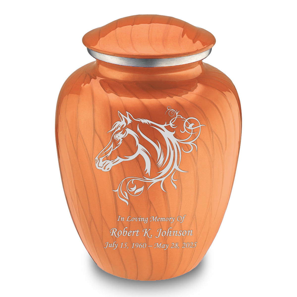 Adult Embrace Pearl Orange Horse Cremation Urn