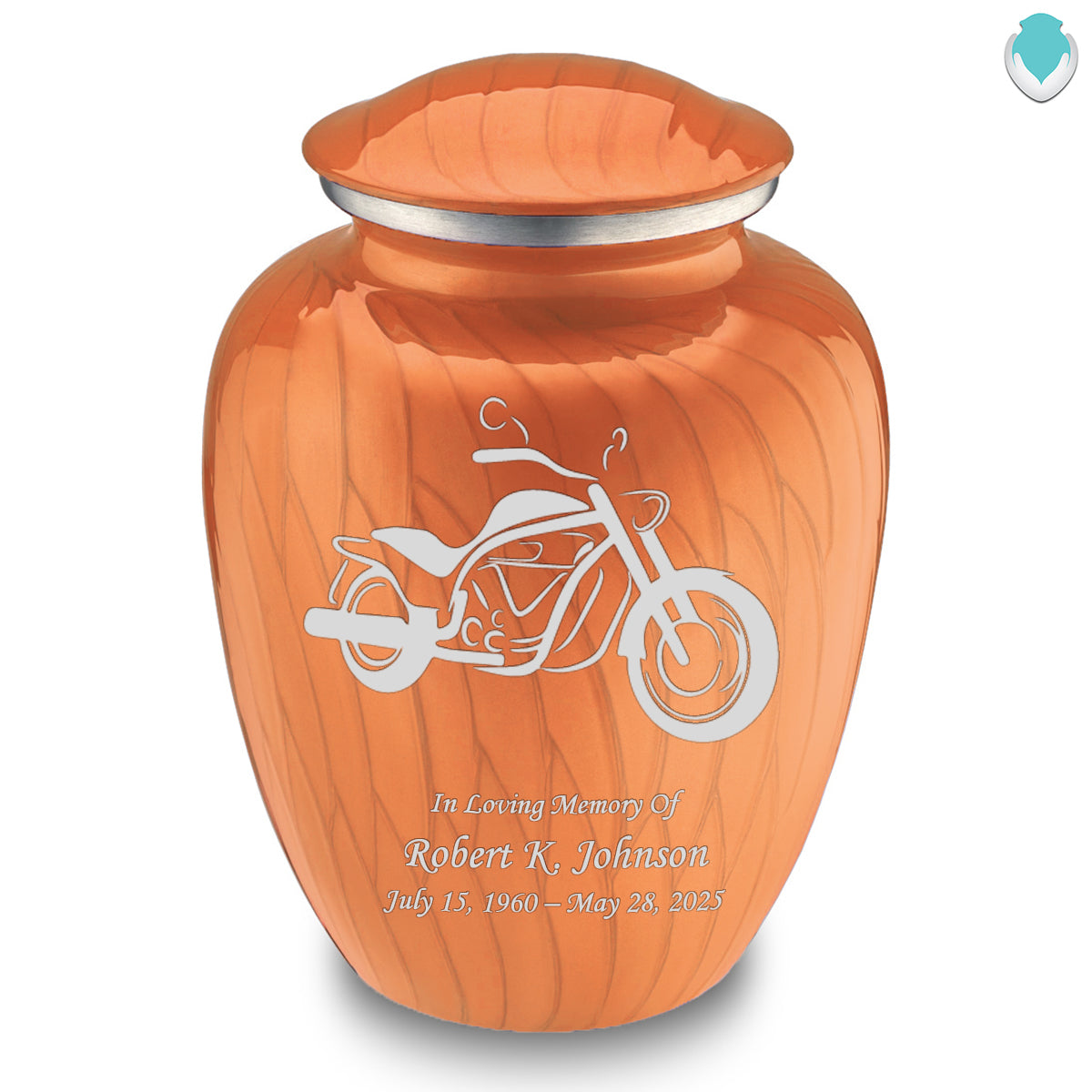 Adult Embrace Pearl Orange Motorcycle Cremation Urn