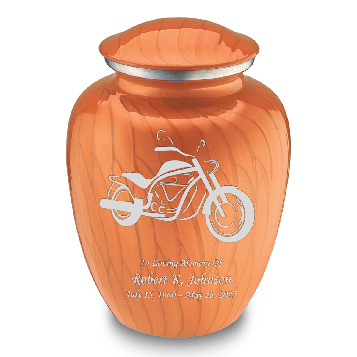 Adult Embrace Pearl Orange Motorcycle Cremation Urn