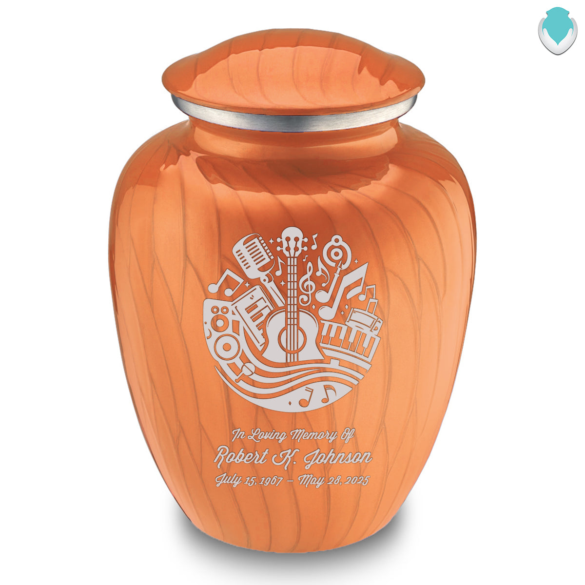 Adult Embrace Pearl Orange Music Cremation Urn