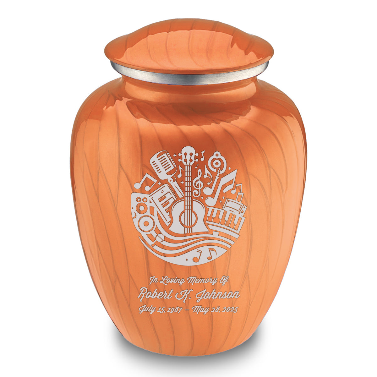 Adult Embrace Pearl Orange Music Cremation Urn