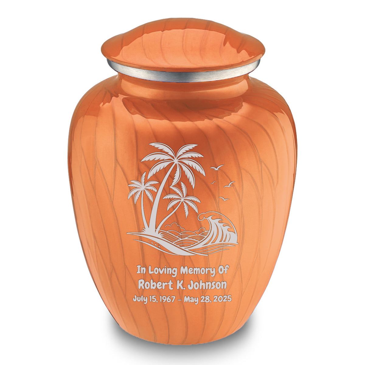 Adult Embrace Pearl Orange Palm Beach Cremation Urn