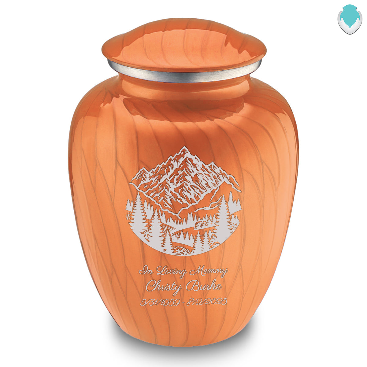 Adult Embrace Pearl Orange Rocky Mountains Cremation Urn