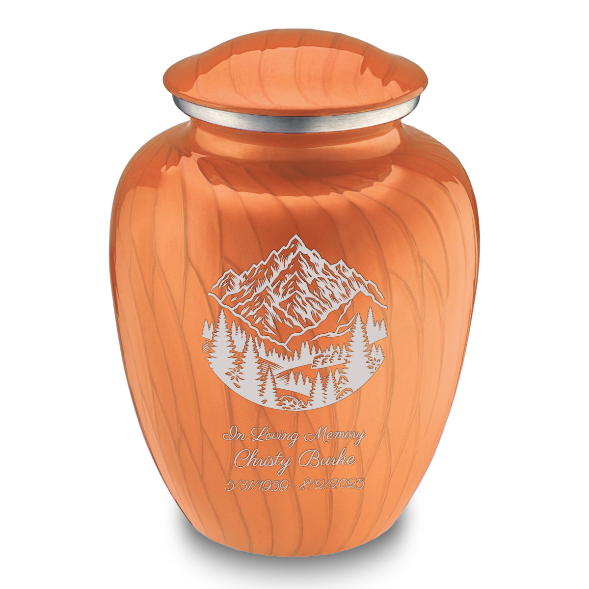 Adult Embrace Pearl Orange Rocky Mountains Cremation Urn