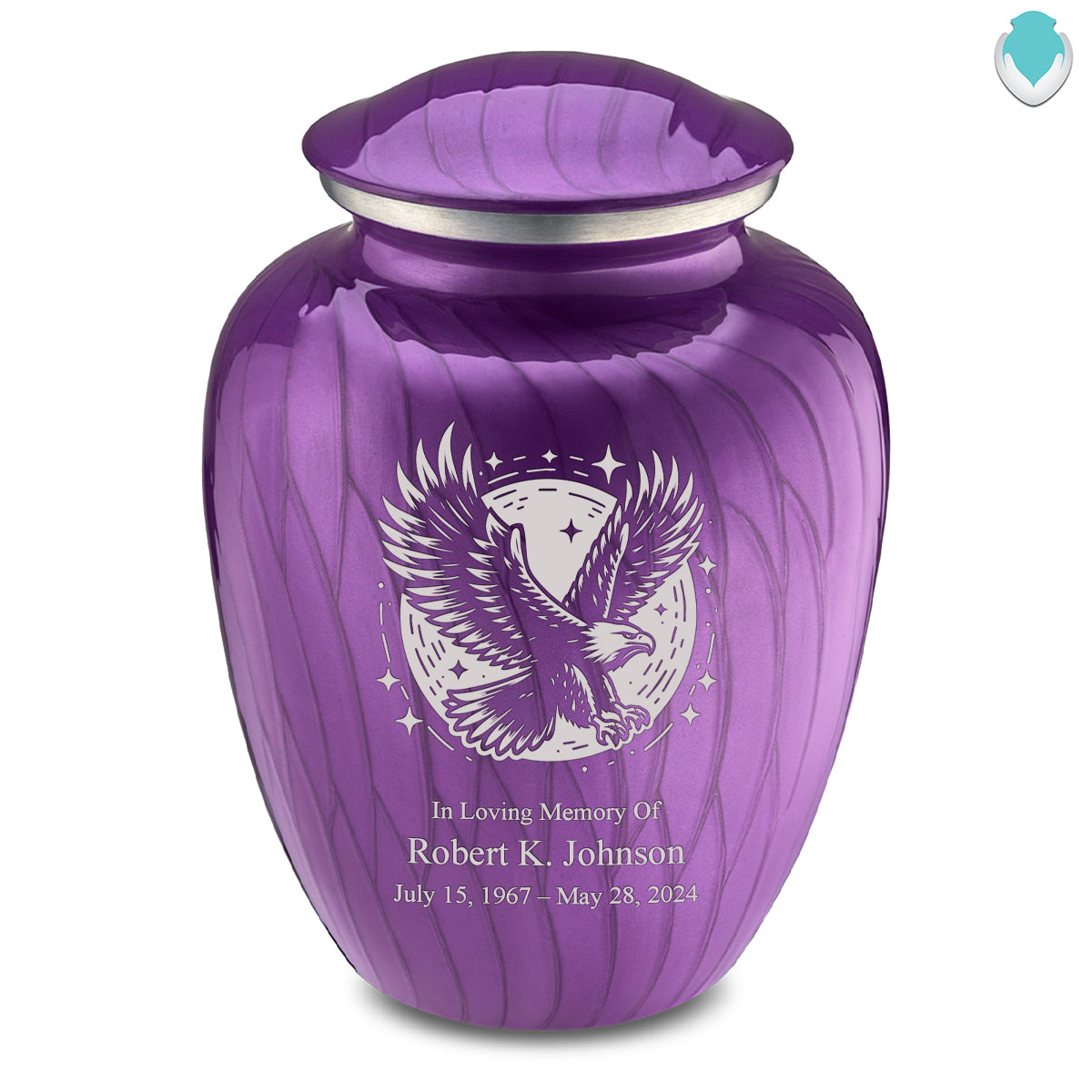 Adult Embrace Pearl Purple Flying Eagle Cremation Urn