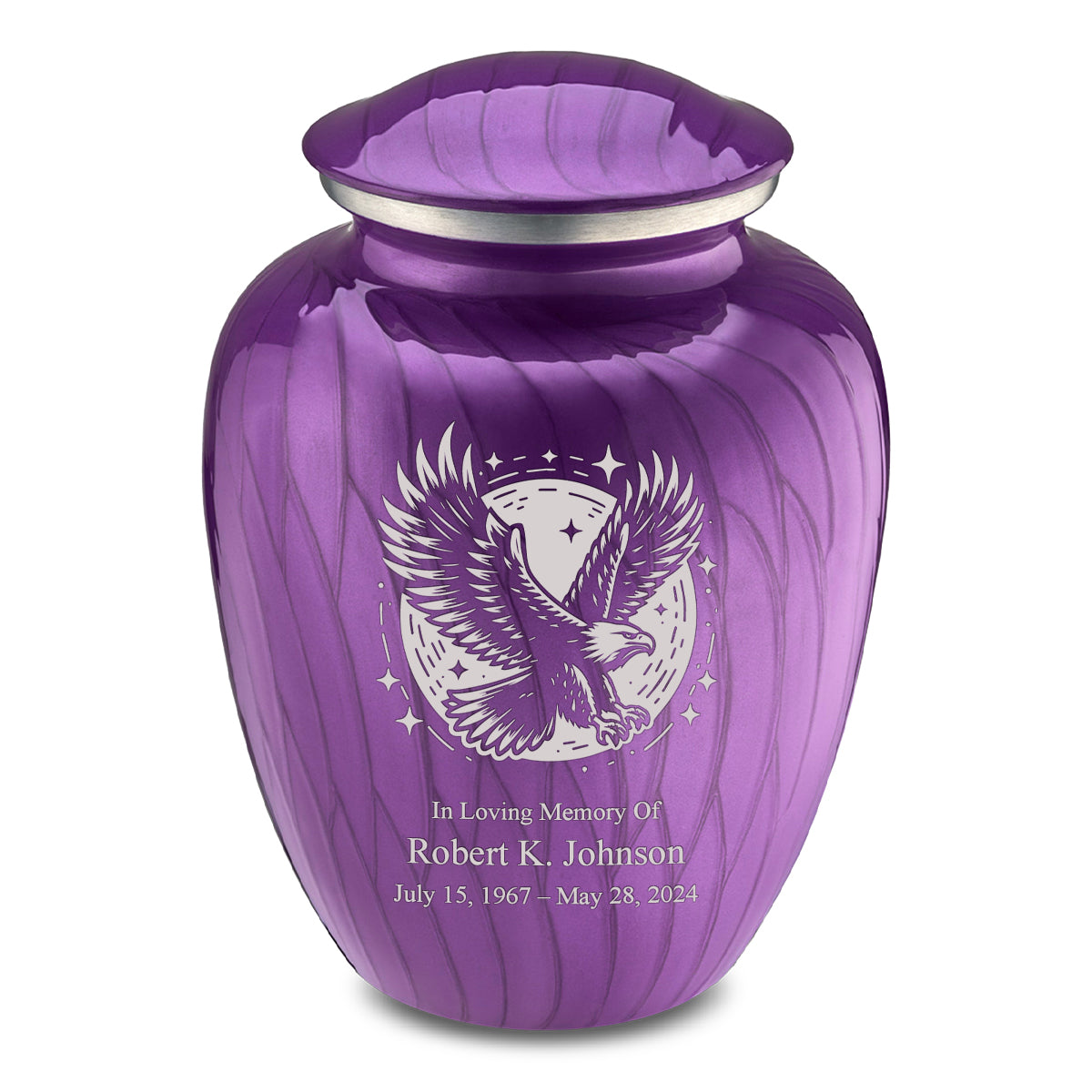 Adult Embrace Pearl Purple Flying Eagle Cremation Urn