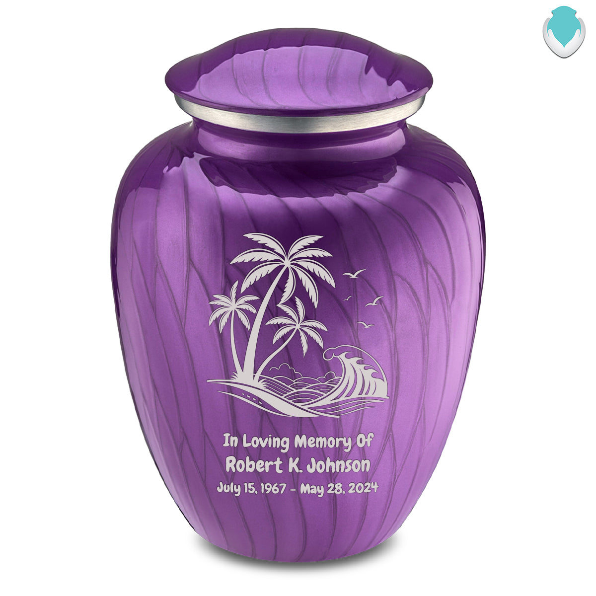 Adult Embrace Pearl Purple Palm Beach Cremation Urn