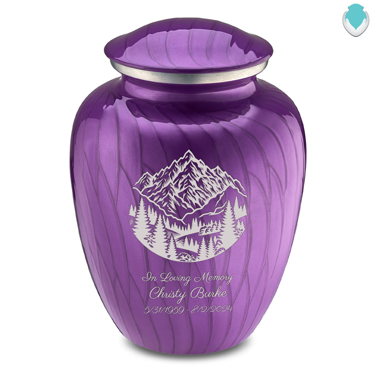 Adult Embrace Pearl Purple Rocky Mountains Cremation Urn
