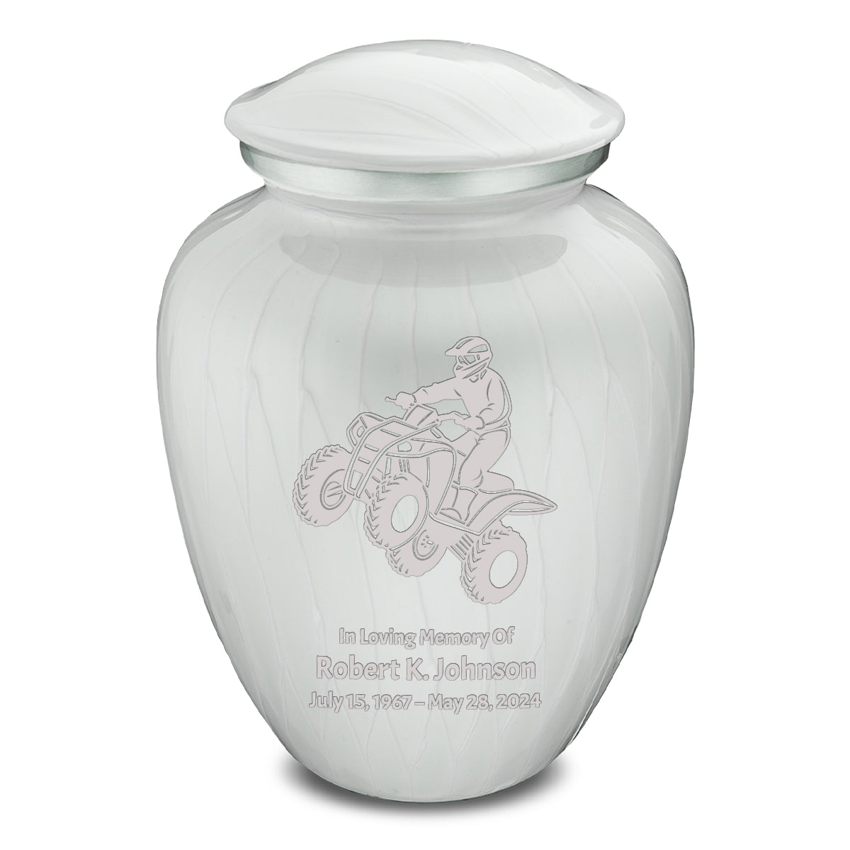 Adult Embrace Pearl White ATV Cremation Urn
