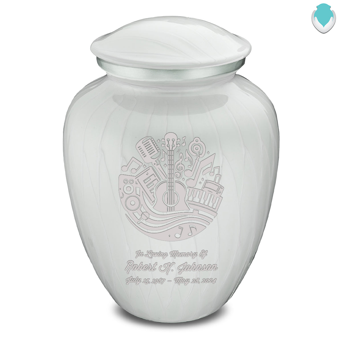 Adult Embrace Pearl White Music Cremation Urn