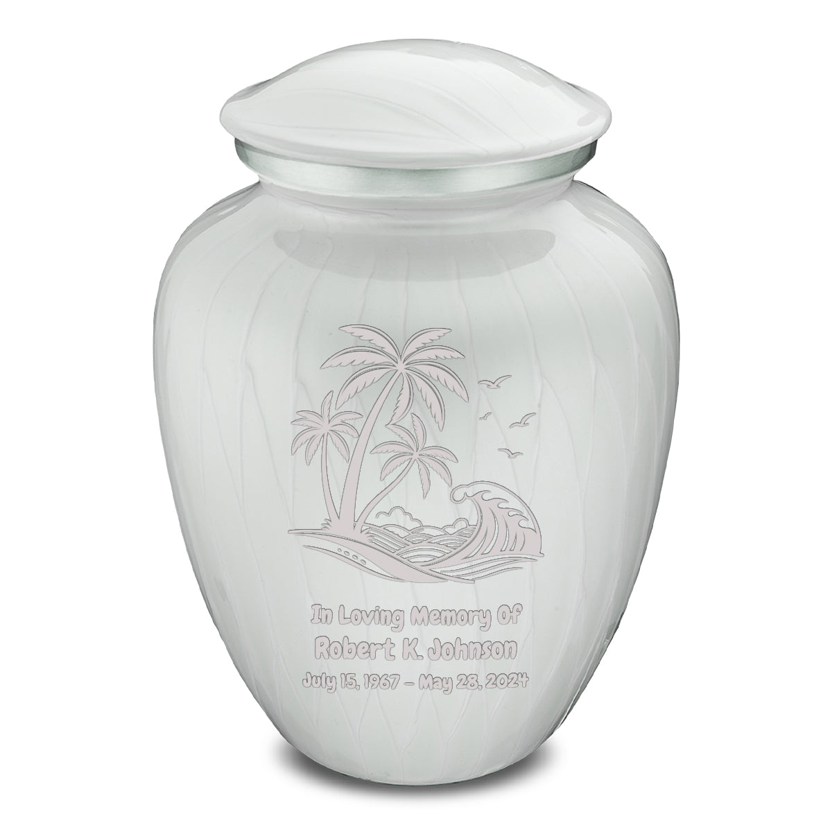 Adult Embrace Pearl White Palm Beach Cremation Urn