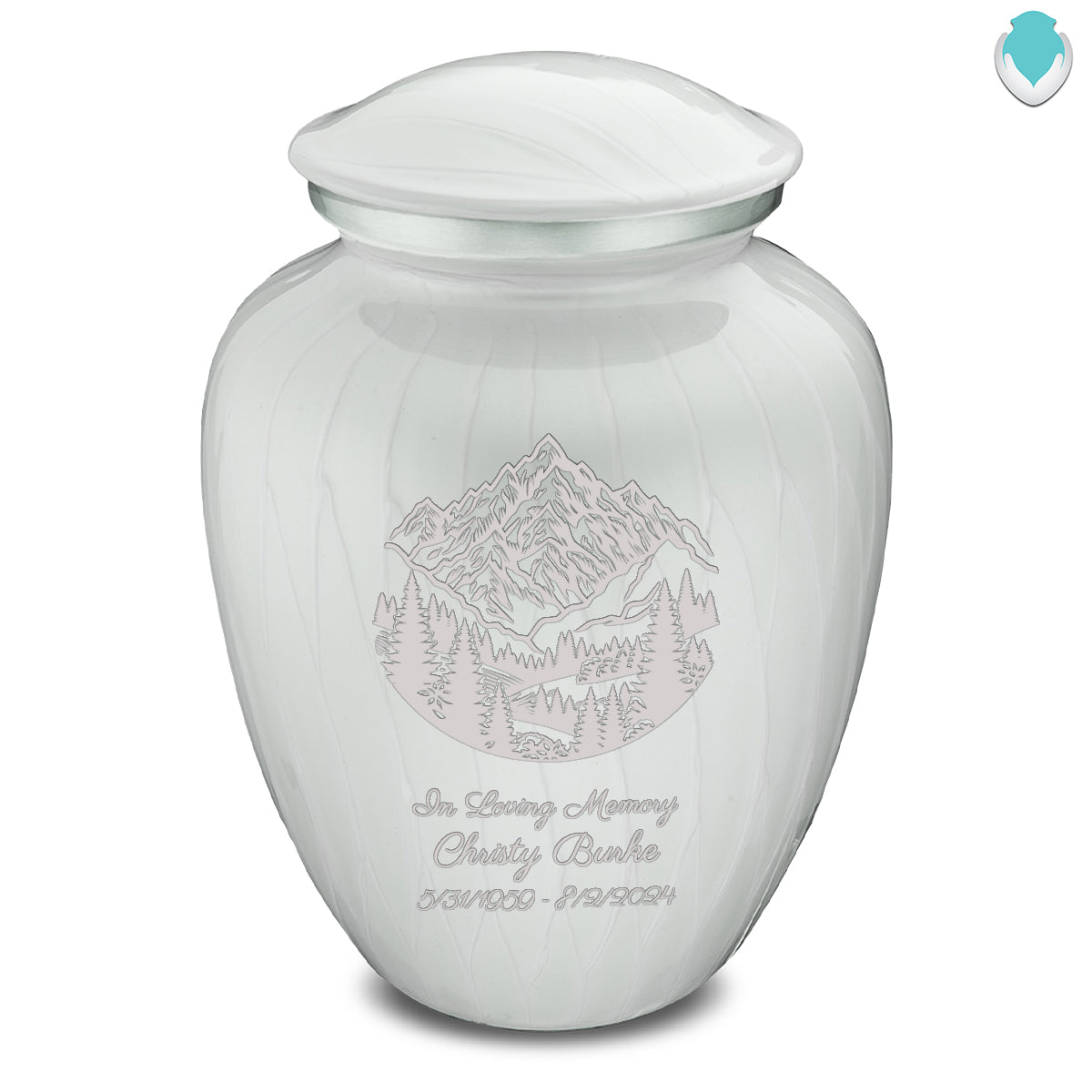 Adult Embrace Pearl White Rocky Mountains Cremation Urn