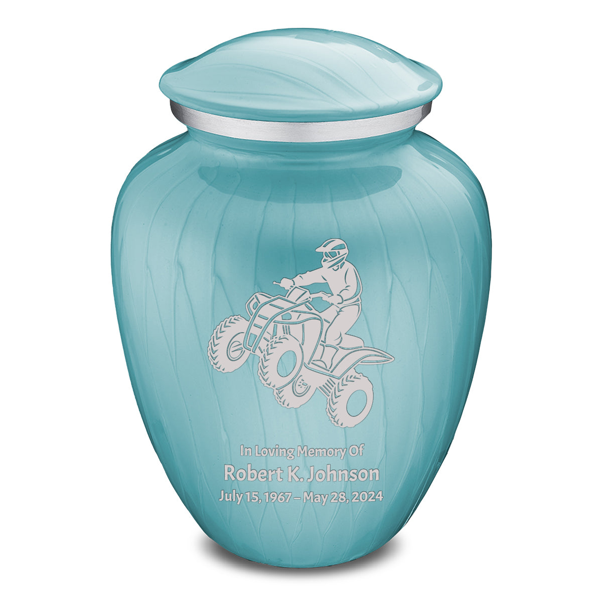 Adult Embrace Pearl Light Blue ATV Cremation Urn