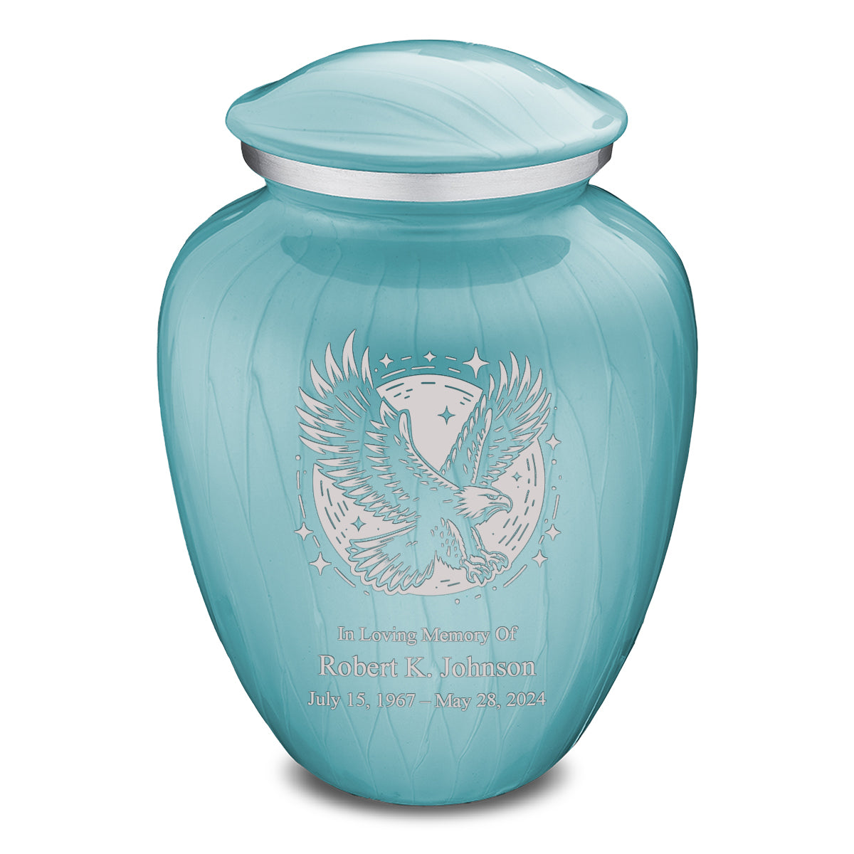 Adult Embrace Pearl Light Blue Flying Eagle Cremation Urn