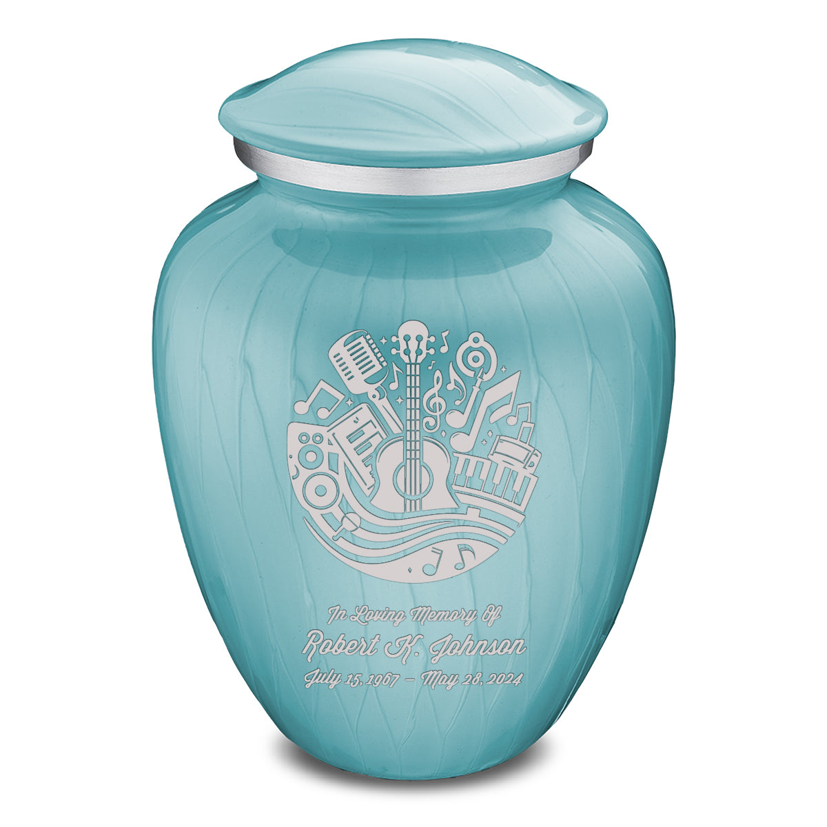 Adult Embrace Pearl Light Blue Music Cremation Urn