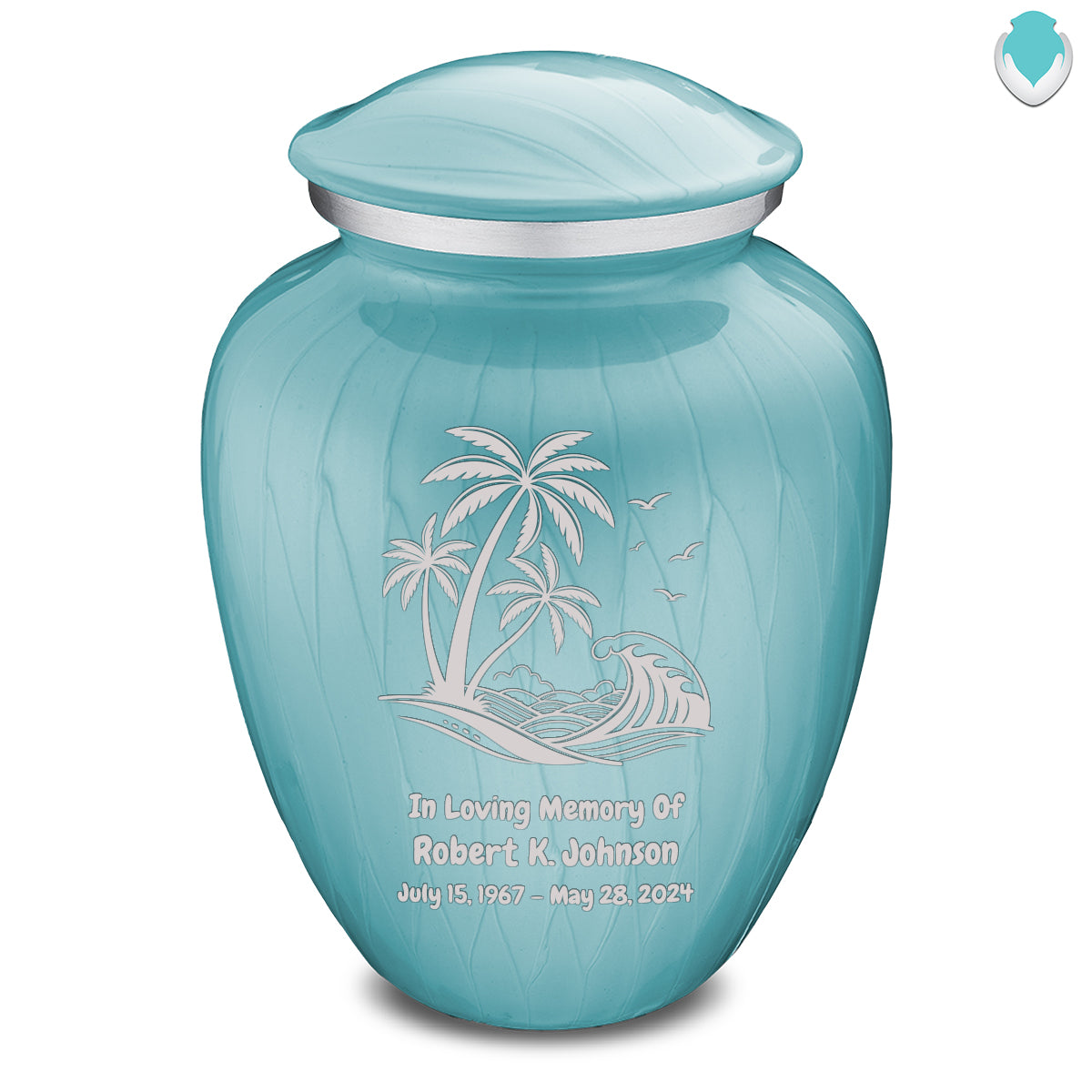 Adult Embrace Pearl Light Blue Palm Beach Cremation Urn