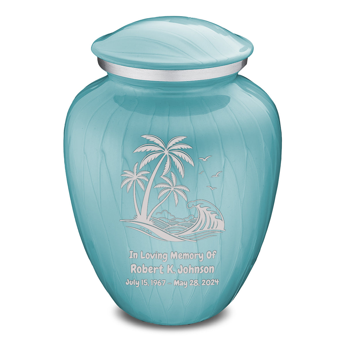 Adult Embrace Pearl Light Blue Palm Beach Cremation Urn