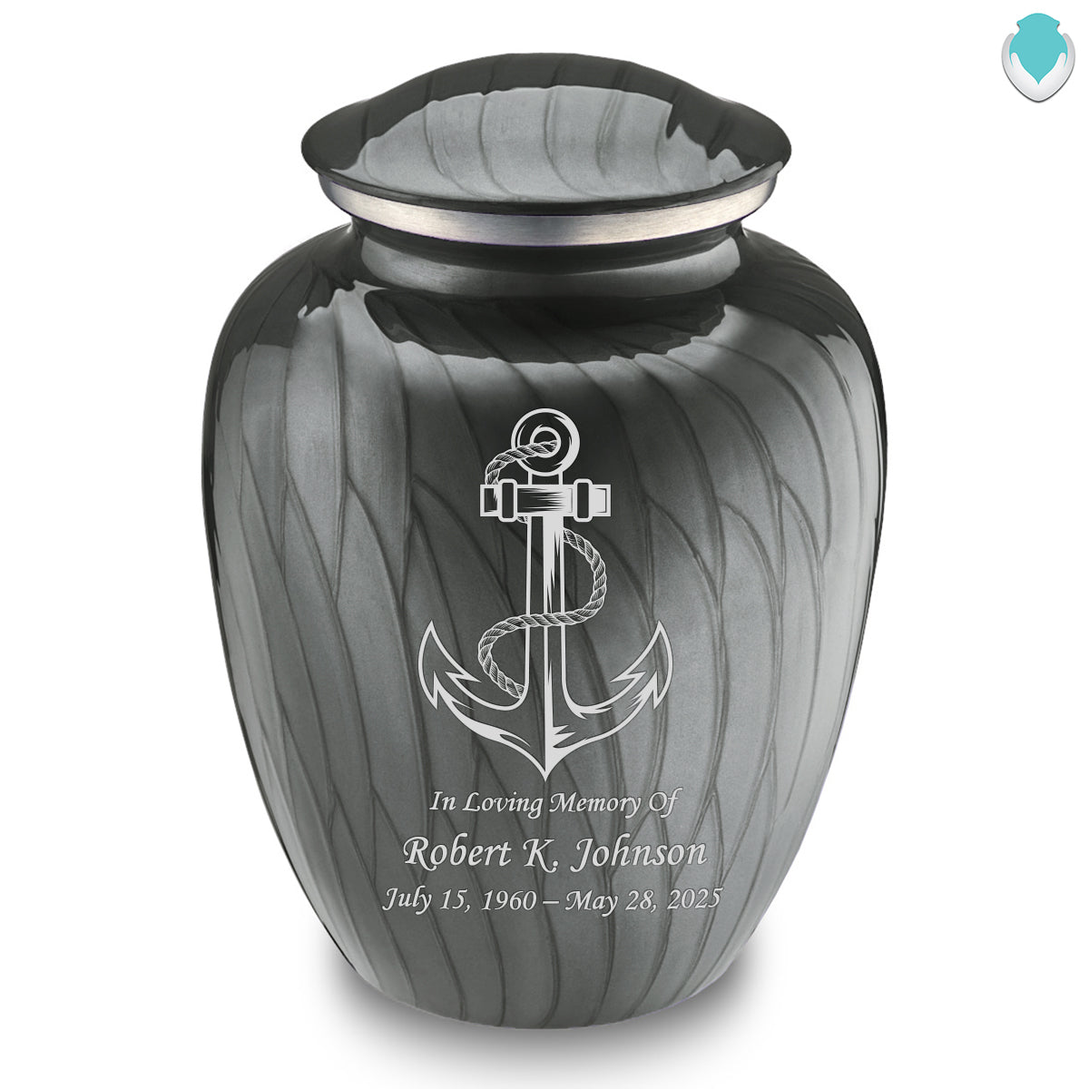 Adult Embrace Pearl Silver Anchor Cremation Urn