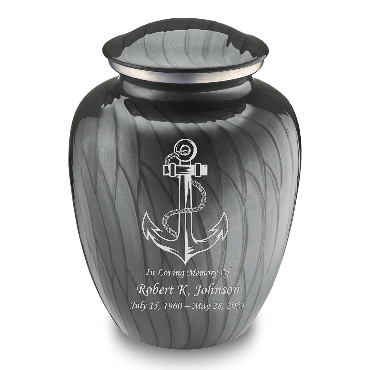 Adult Embrace Pearl Silver Anchor Cremation Urn