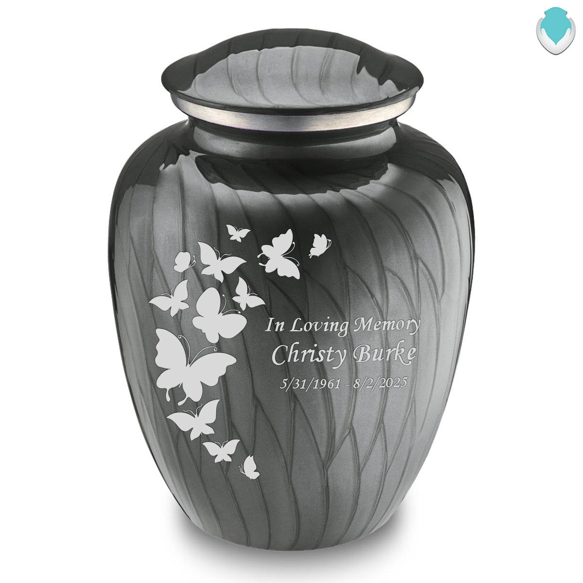 Adult Embrace Pearl Silver Butterfly Cremation Urn