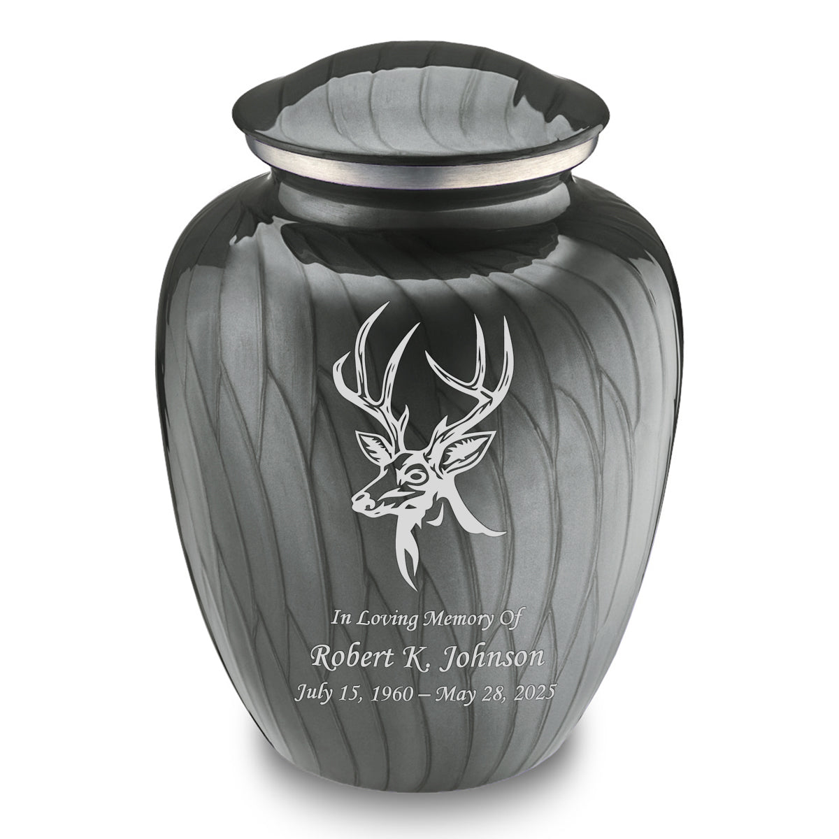 Adult Embrace Pearl Silver Deer Cremation Urn