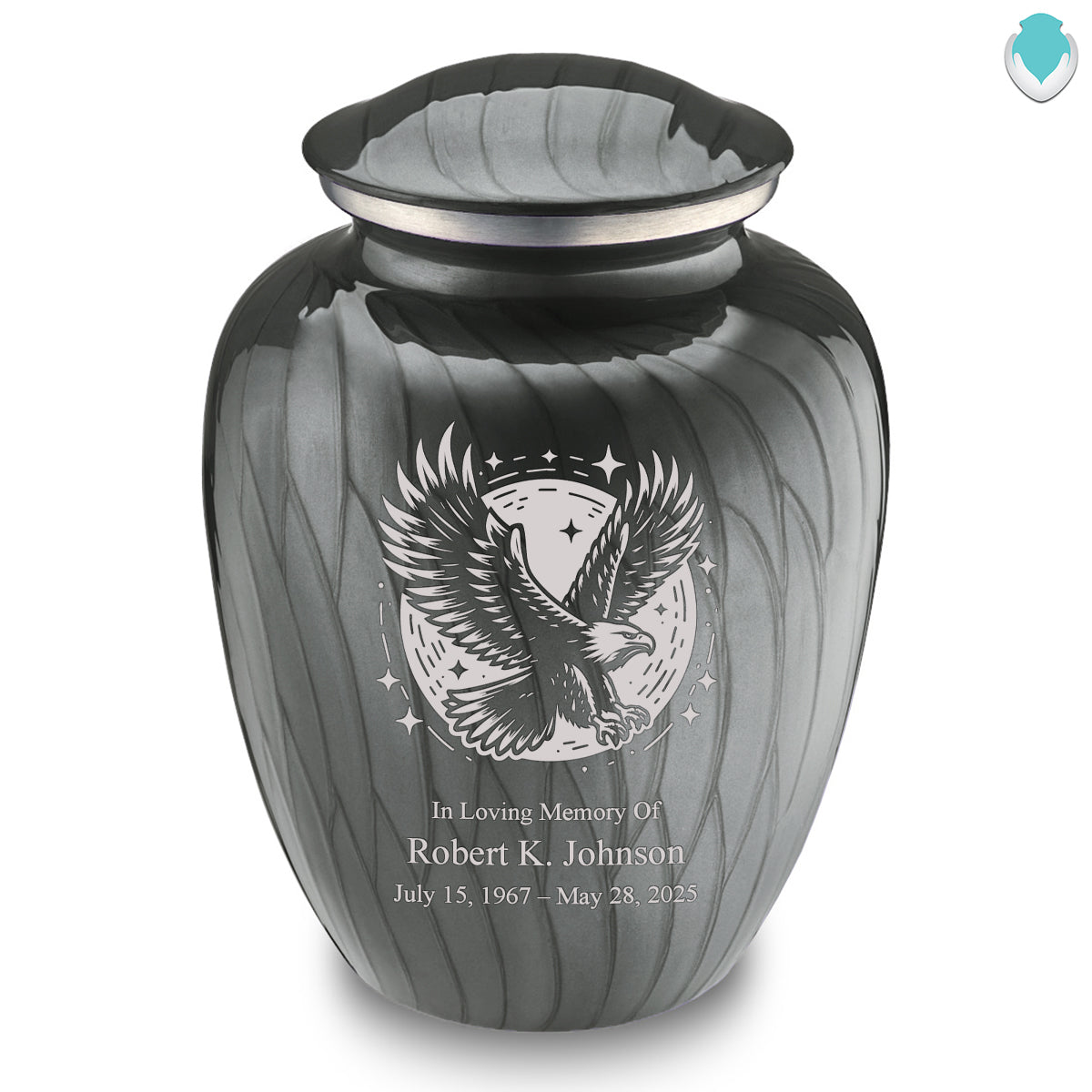 Adult Embrace Pearl Silver Flying Eagle Cremation Urn