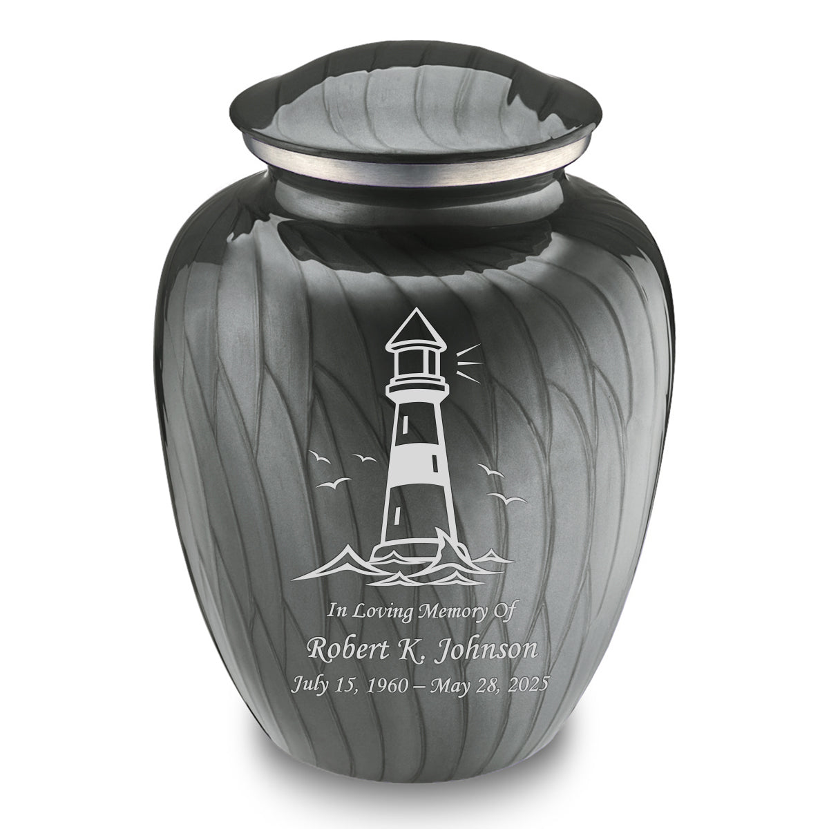Adult Embrace Pearl Silver Lighthouse Cremation Urn
