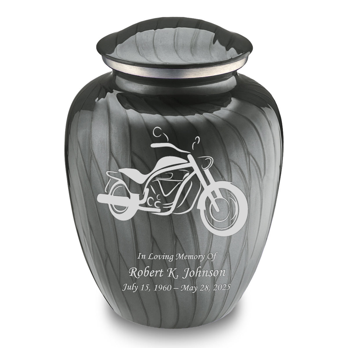Adult Embrace Pearl Silver Motorcycle Cremation Urn