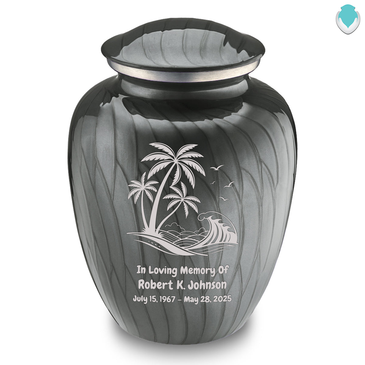 Adult Embrace Pearl Silver Palm Beach Cremation Urn