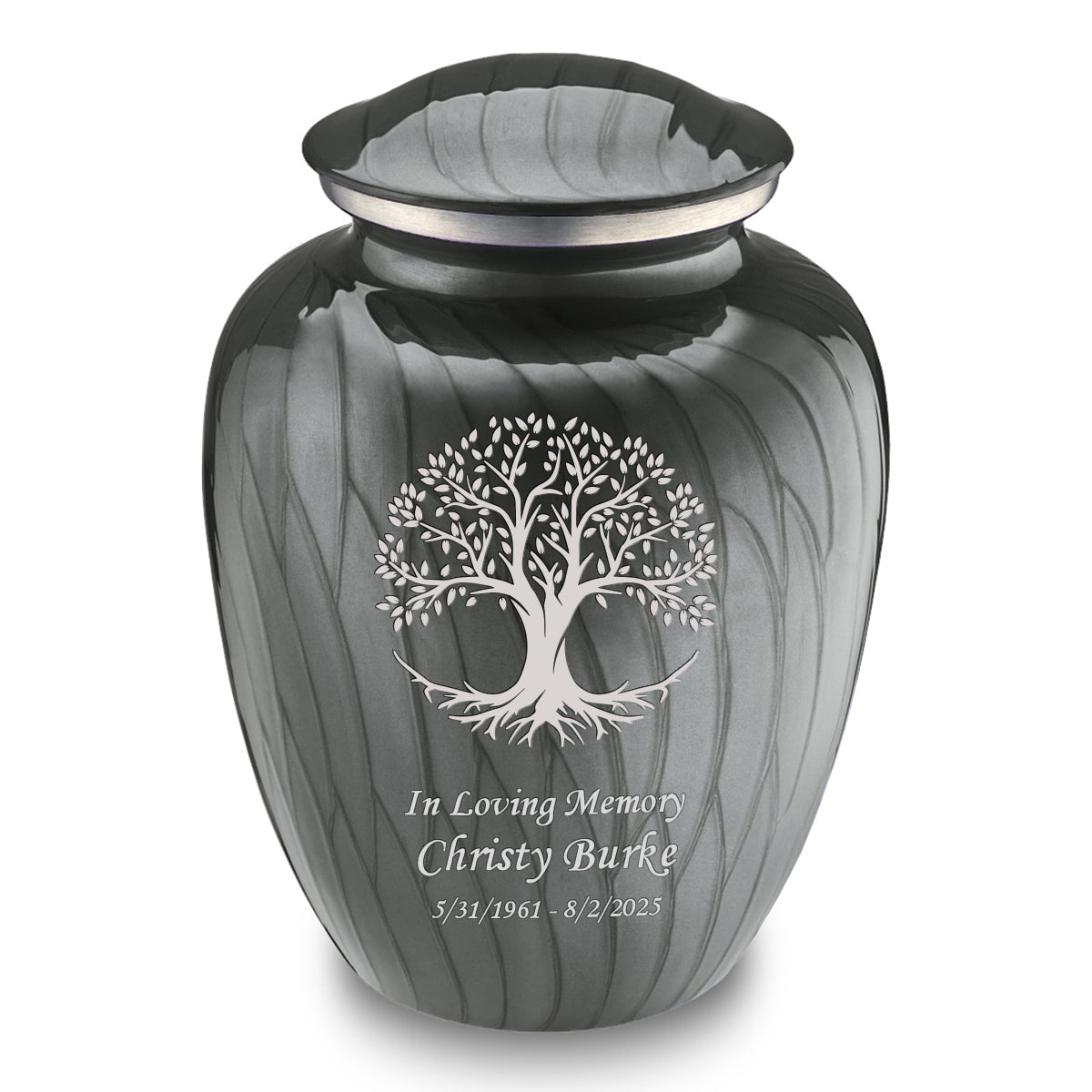 Adult Embrace Pearl Silver Tree of Life Cremation Urn