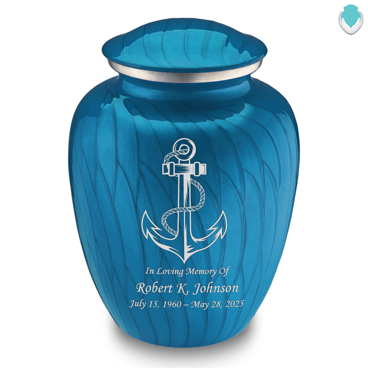 Adult Embrace Pearl Racing Blue Anchor Cremation Urn