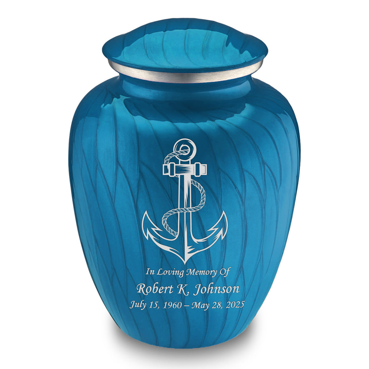 Adult Embrace Pearl Racing Blue Anchor Cremation Urn