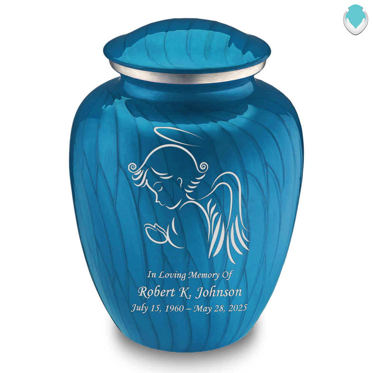 Adult Embrace Pearl Racing Blue Angel Cremation Urn