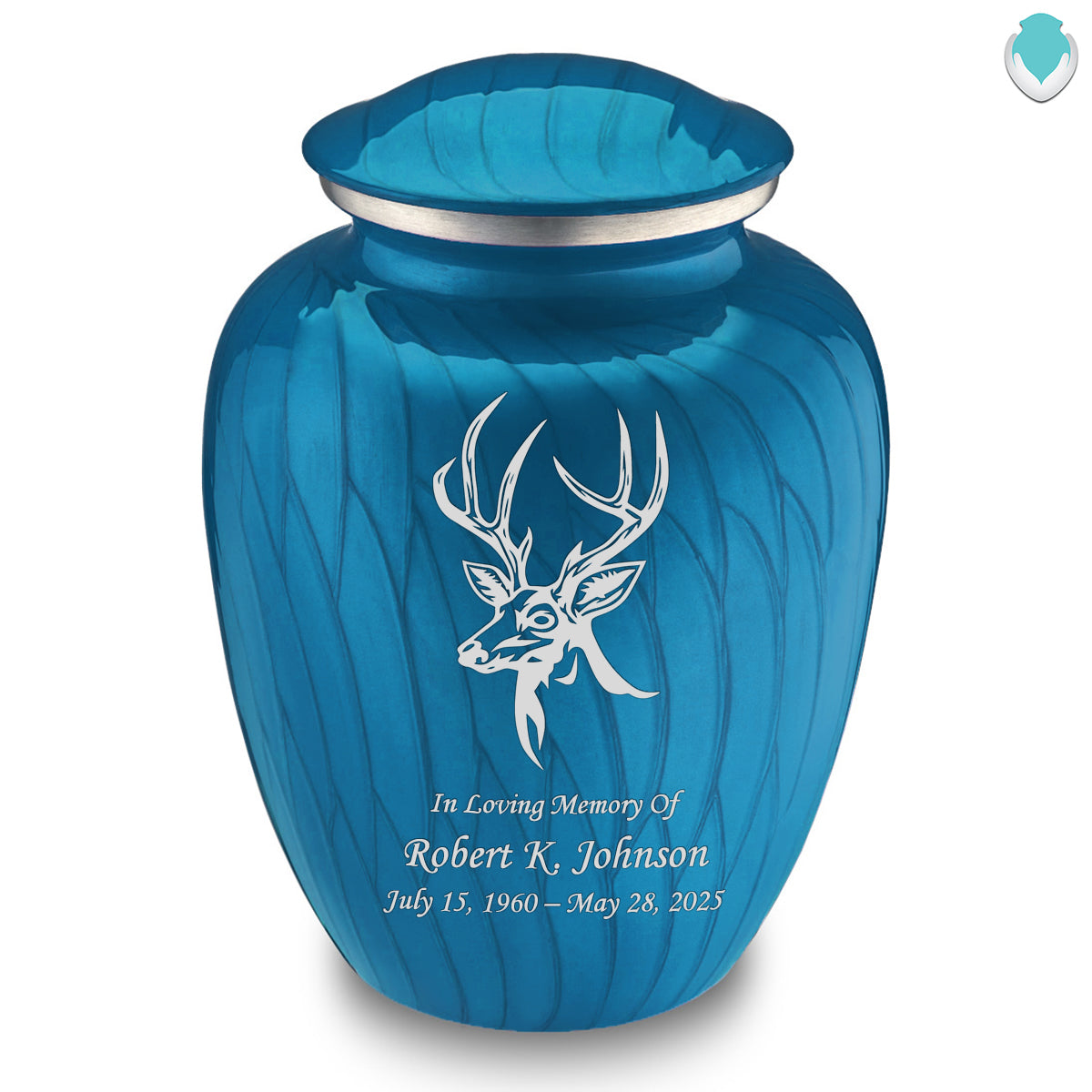Adult Embrace Pearl Racing Blue Deer Cremation Urn