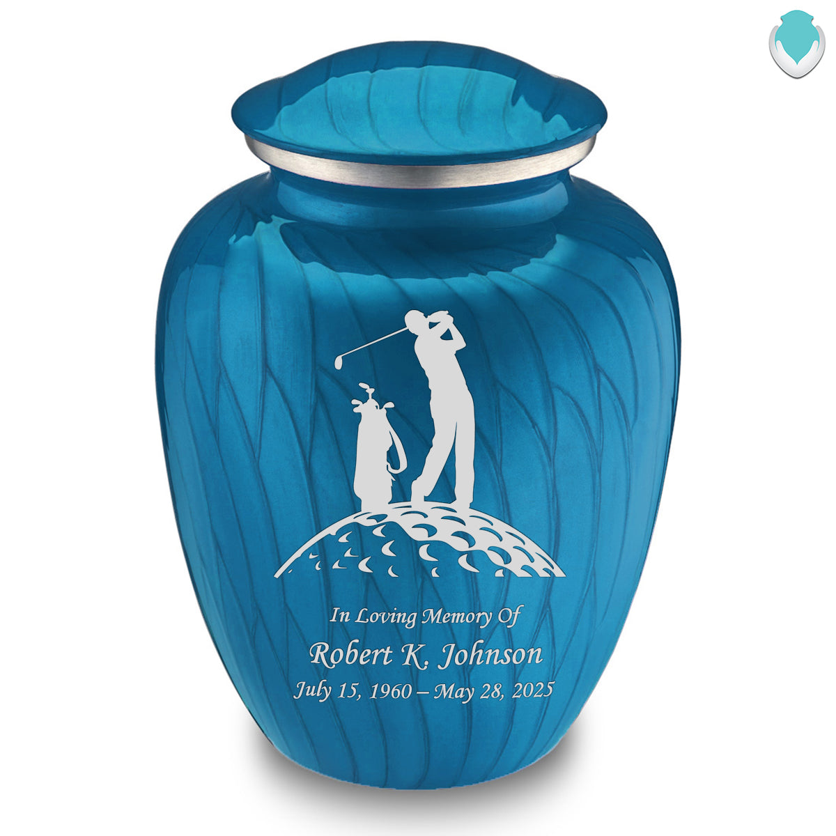 Adult Embrace Pearl Racing Blue Golf Cremation Urn