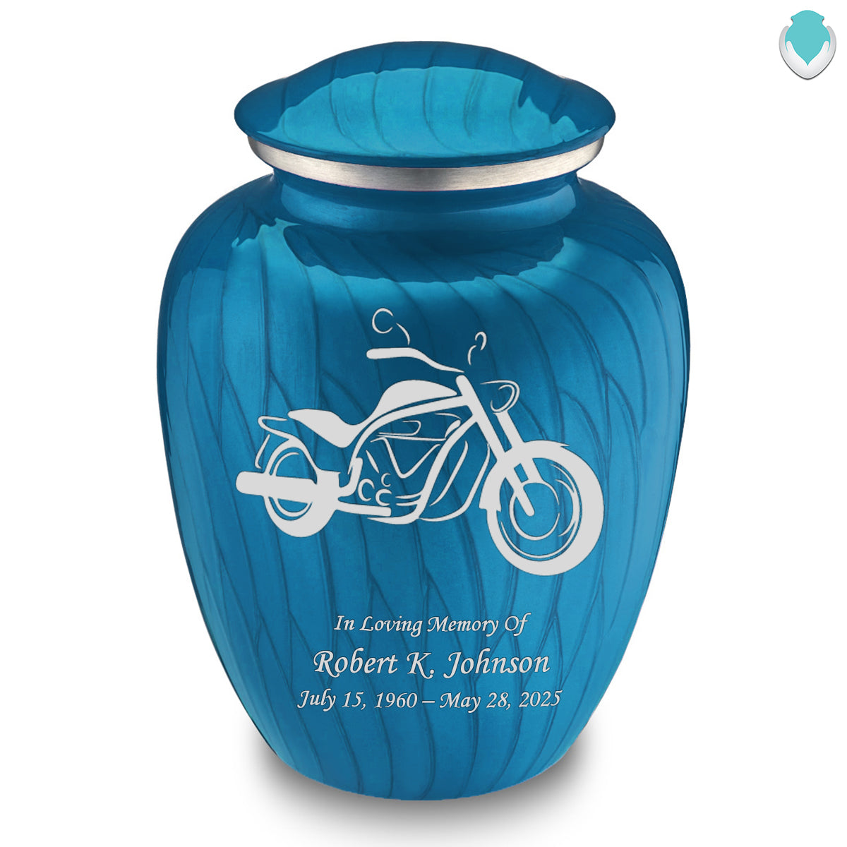 Adult Embrace Pearl Racing Blue Motorcycle Cremation Urn