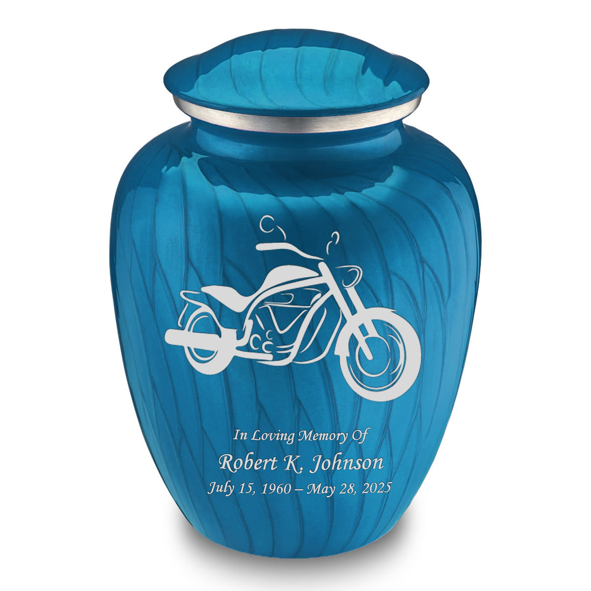 Adult Embrace Pearl Racing Blue Motorcycle Cremation Urn