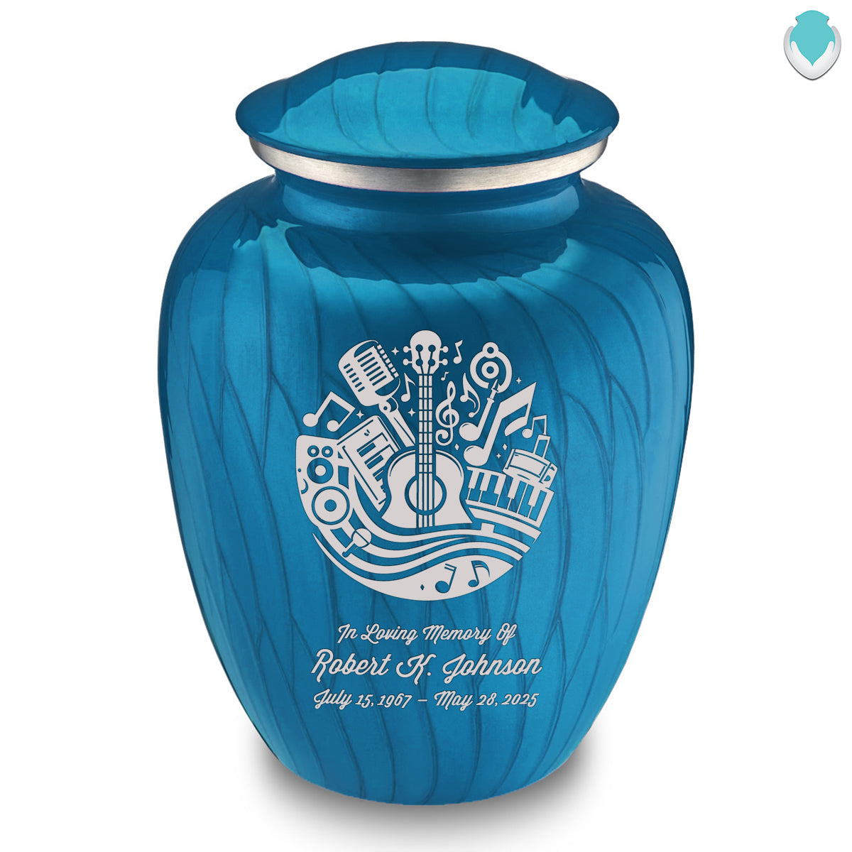 Adult Embrace Pearl Racing Blue Music Cremation Urn
