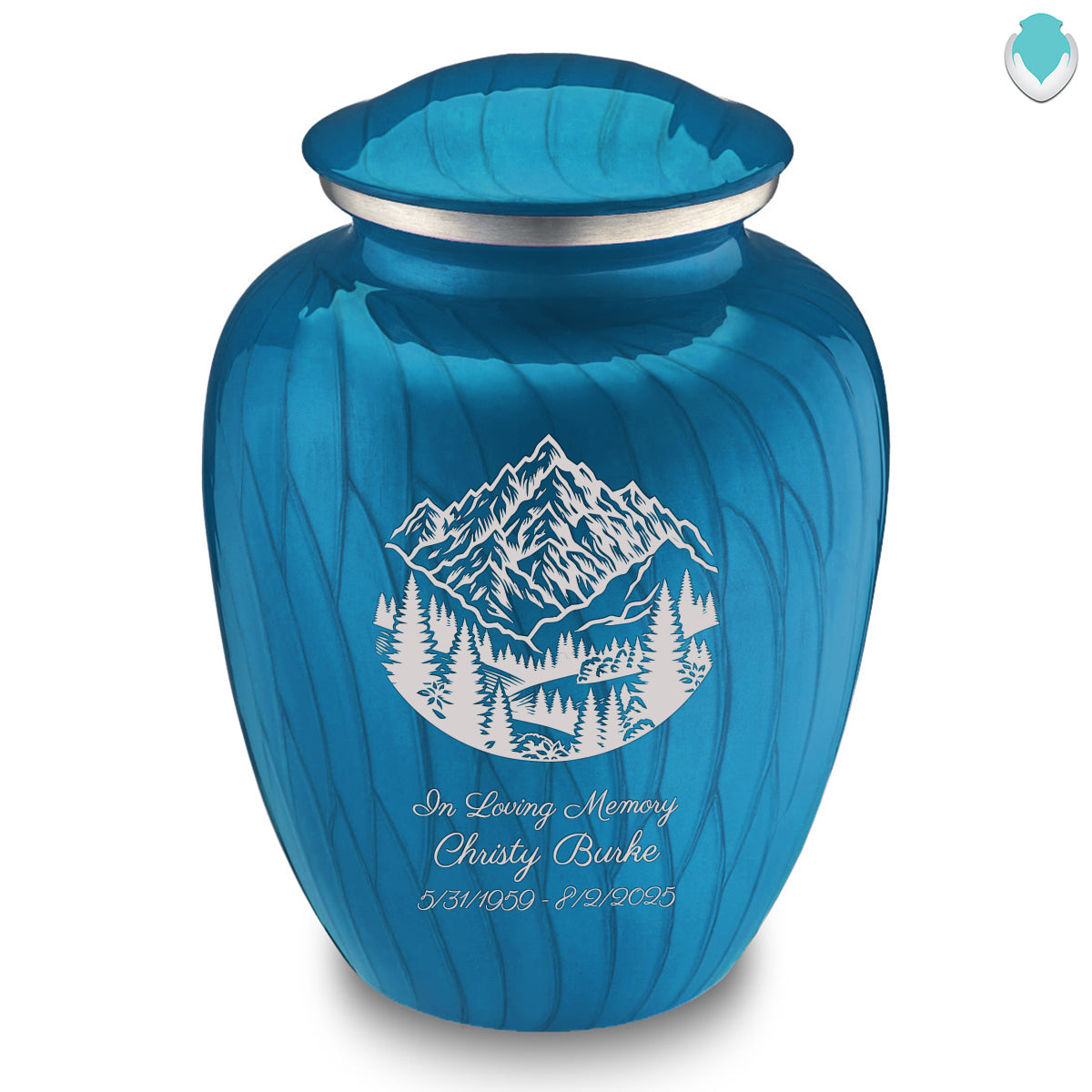 Adult Embrace Pearl Racing Blue Rocky Mountains Cremation Urn