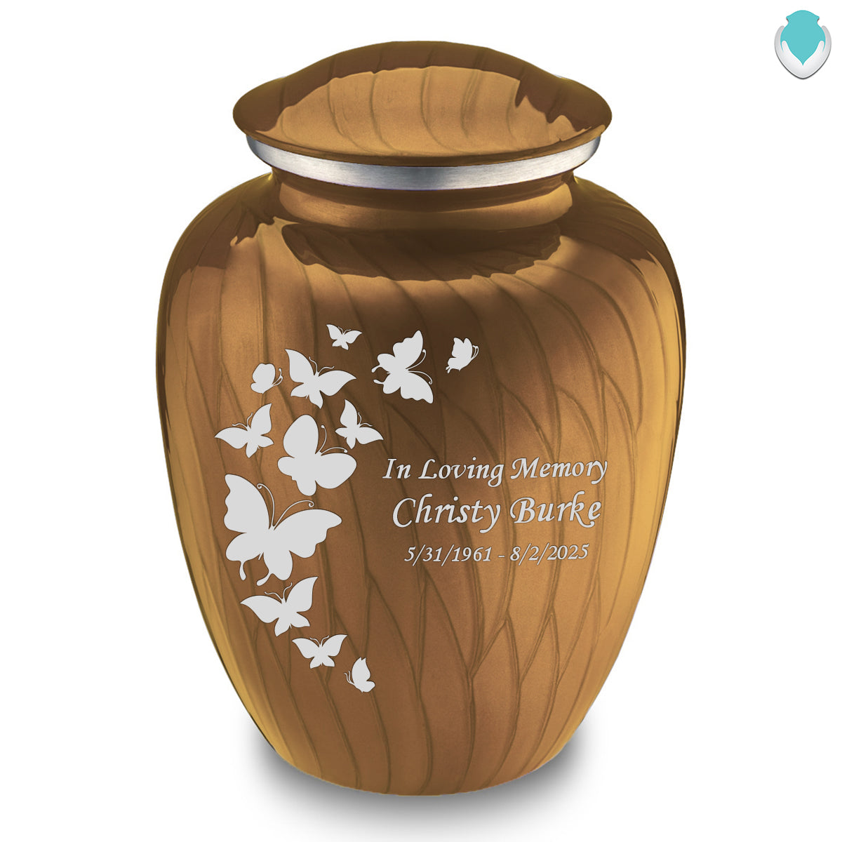 Adult Embrace Pearl Gold Butterfly Cremation Urn