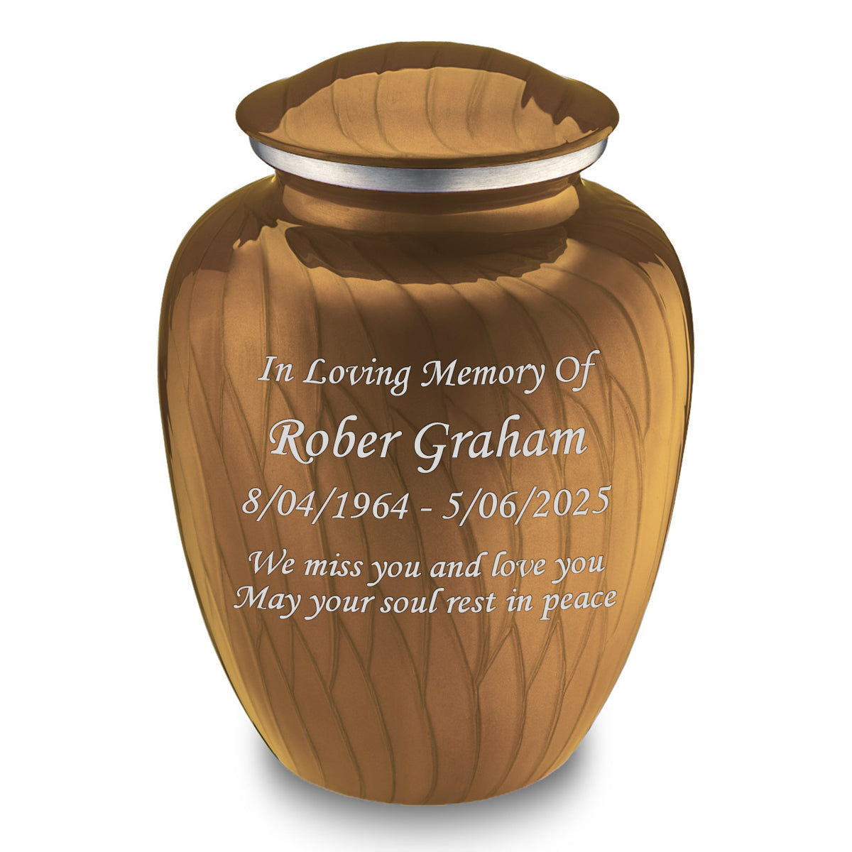 Adult Embrace Pearl Gold Custom Engraved Cremation Urn