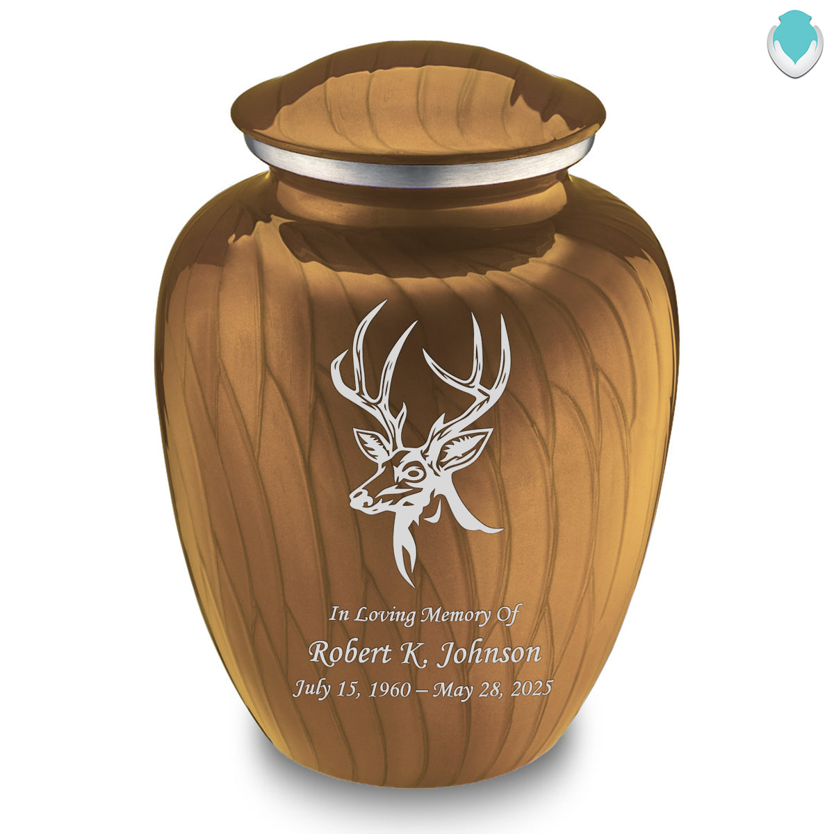 Adult Embrace Pearl Gold Deer Cremation Urn