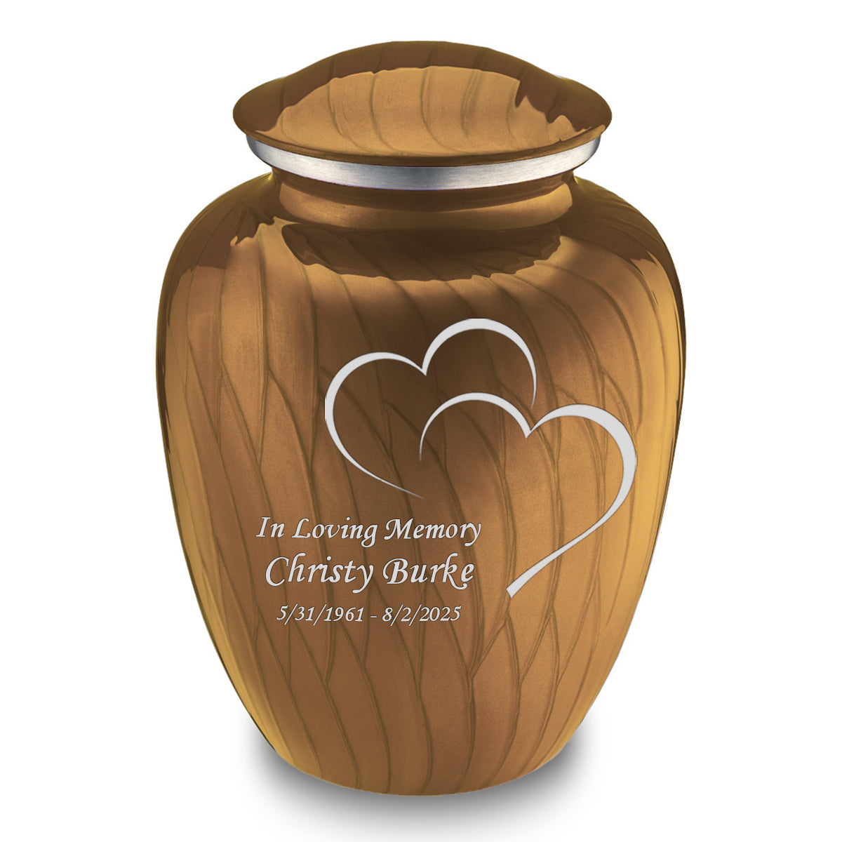 Adult Embrace Pearl Gold Hearts Cremation Urn