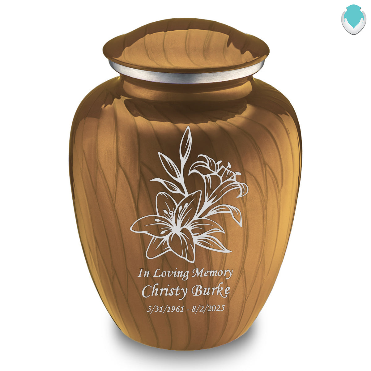 Adult Embrace Pearl Gold Lily Cremation Urn