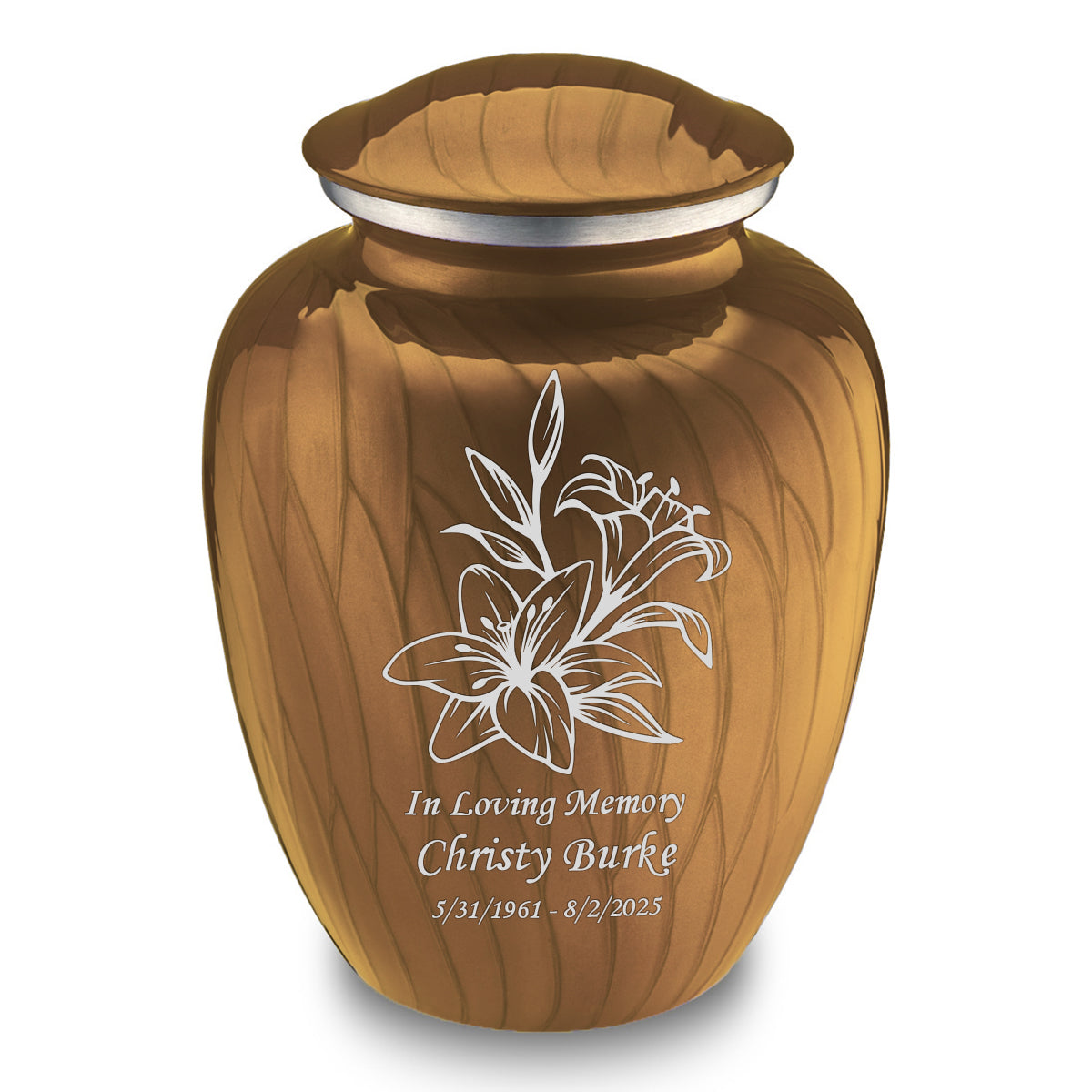 Adult Embrace Pearl Gold Lily Cremation Urn