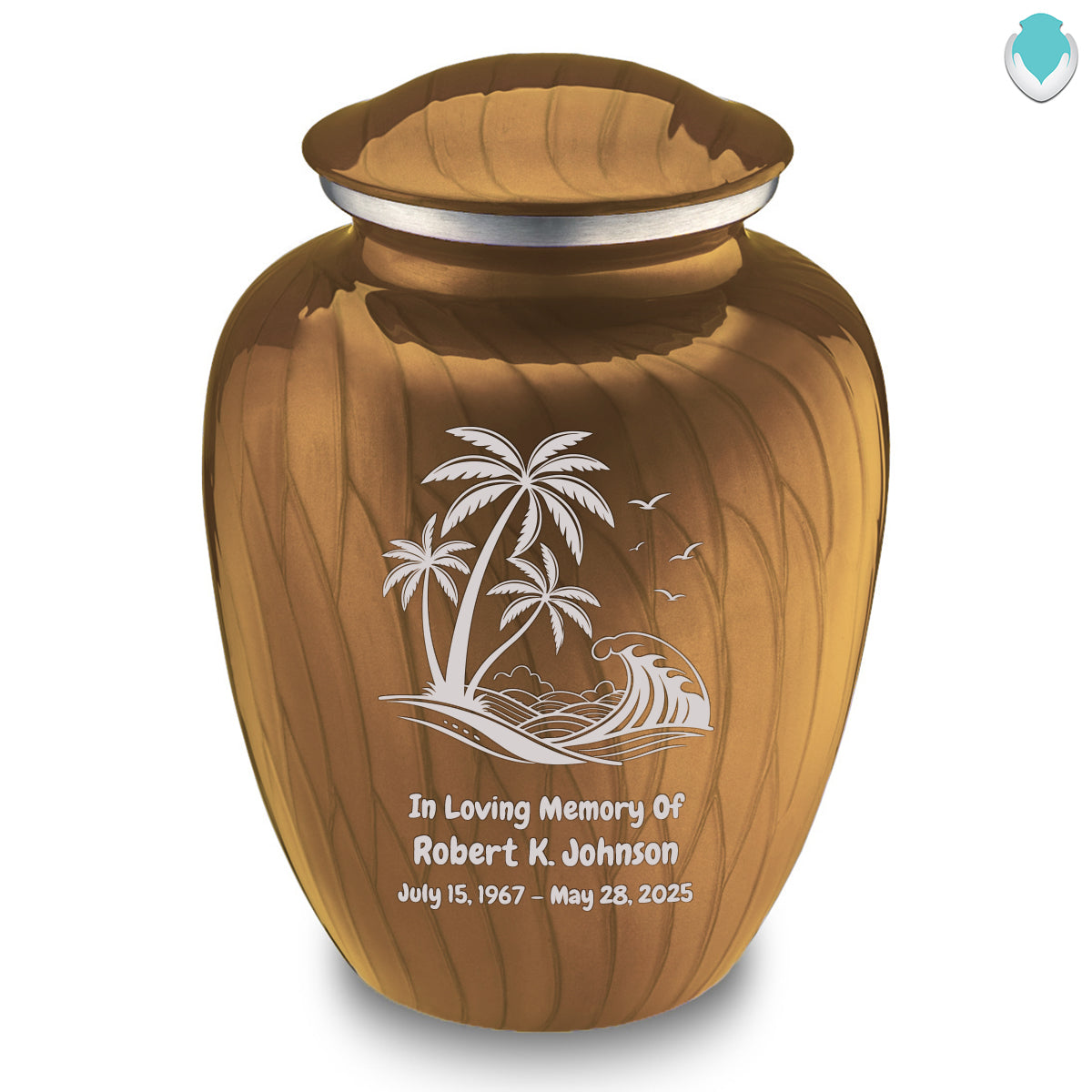 Adult Embrace Pearl Gold Palm Beach Cremation Urn