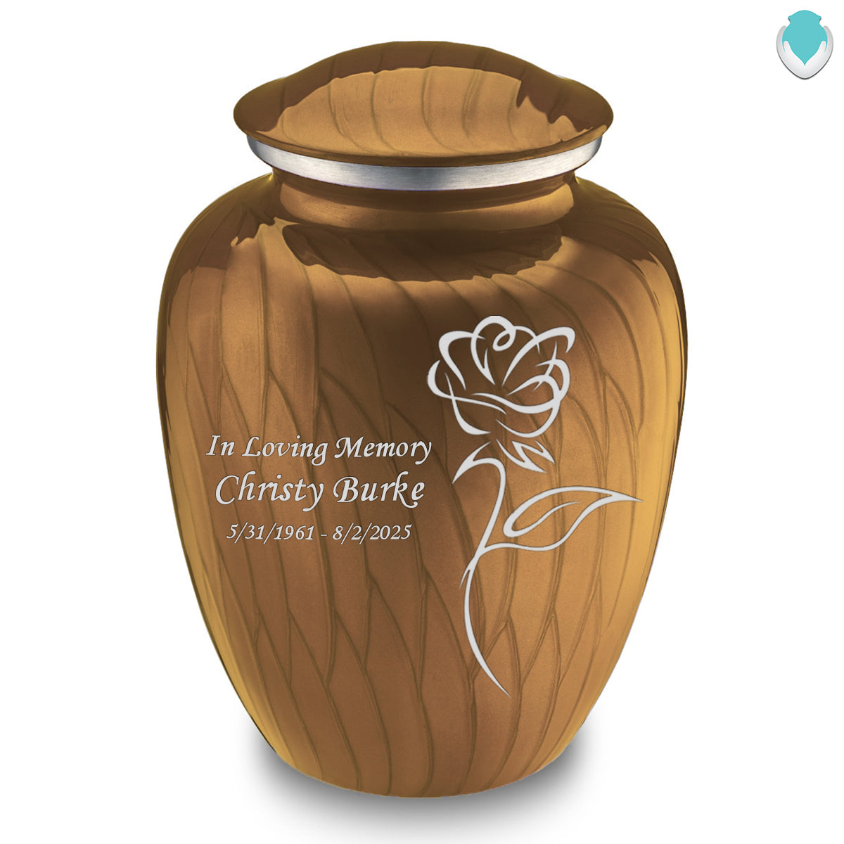 Adult Embrace Pearl Gold Rose Cremation Urn