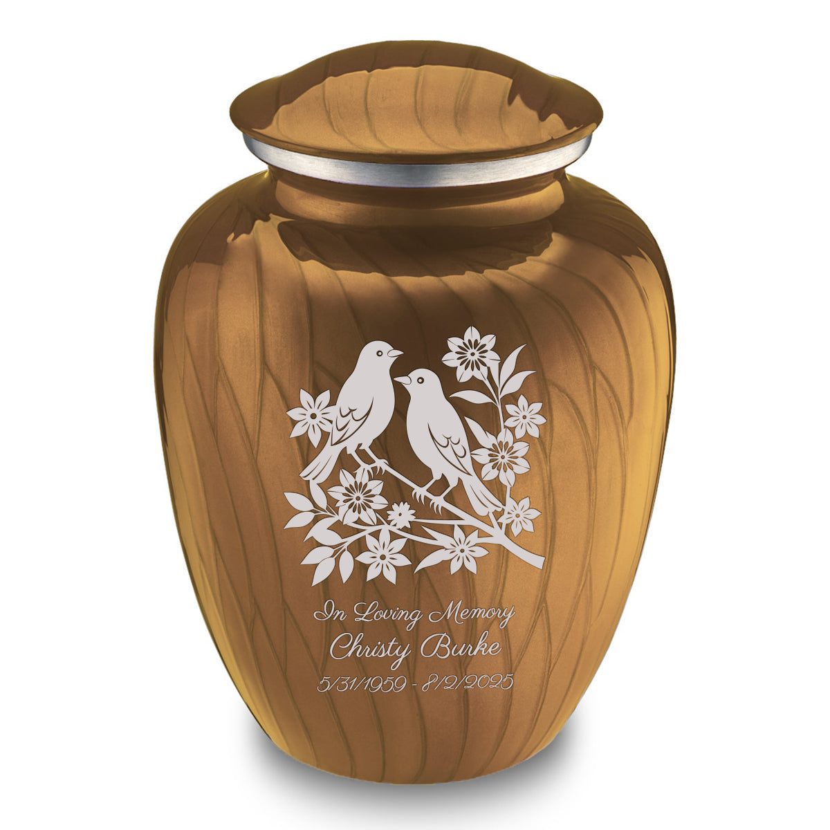 Adult Embrace Pearl Gold Songbirds Cremation Urn